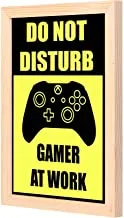 LOWHA Do not disturb Gamer at work Wall Art with Pan Wood framed Ready to hang for home, bed room, office living room Home decor hand made wooden color 23 x 33cm By LOWHA