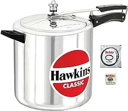 Hawkins Classic Aluminium Pressure Cooker, 12 Litres, Silver