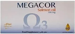 Megacor Salmon Oil 500mg Capsules 60-Pack