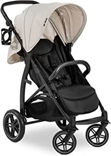 Hauck Rapid Buggy 4D / up to 25 kg/Quick Folding/Sun Canopy UPF 50+ / Rubber Wheels/Drink Holder/Height Adjustable/Reclining Position/Easy to Wipe Clean/Large Shopping Basket/Classic Beige