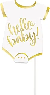 Unique Party 73528 Baby Shower Photo Booth Props | Gold | Assorted | 10 Pcs
