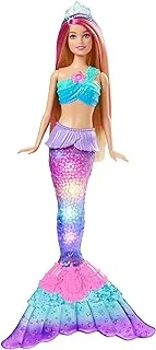 Barbie dreamtopia twinkle lights mermaid doll with light-up feature, 3 to 7 years