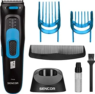 SENCOR - Men's Hair clipper, Two interchangeable attachments for hair and beards, Cordless, SHP 4502BL, 2 years replacement Warranty