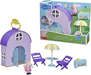 Peppa Pig Peppa'S Club Peppa'S Ice Cream Shop Preschool Playset Toy, Includes 1 Figure, 4 Accessories, Carry Handle, For Ages 3 And Up