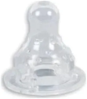 Nuby Silicone Wide Neck Slow Flow Nipples 2-Pieces, White