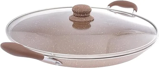 Mister Cook Granite Crepe Pan With Edge And Glass Cover 35 Cm 3.5 Mm
