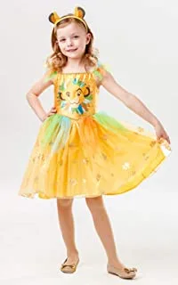 فستان Disney The Lion King الرسمي من Rubie's ، فستان Simba Lion Tutu ، فستان تنكري على شكل حيوانات مقاس صغير للأطفال من 3 إلى 4 ألوان ، متعدد الألوان