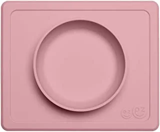 Ez Pz Mini Bowl (Blush) - 100% Silicone Suction Bowl With Built-In Placemat For Infants + Toddlers - Comes With A Reusable Travel Bag