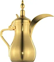 Al Saif Stainless Steel Arabic Coffee Dallah Size: 10 OZ, Color: Gold