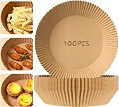 SHOWAY Air Fryer Disposable Paper Liner, O9 O-Nine 100PCS Non-Stick Air Fryer Liners Baking Paper for Fryer Microwave Oven, Air Fryer Parchment Paper Liners for Baking,6.3 inch/16cm, Round