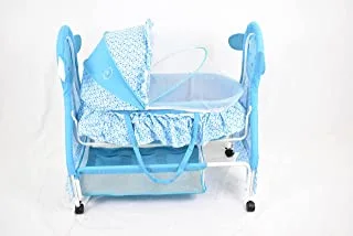Amla Baby BD-181B Baby Crib Bed with Wheels, Blue