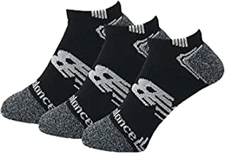 New Balance Run No Show Socks 3 Pack, XL, Black