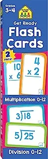 School Zone - Get Ready Flash Cards Multiplication & Division 2 Pack - Ages 8 to 9, 3rd Grade, 4th Grade, Multiplication 0-12, Division 0-12, Elementary Math, and More