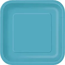 طبق مربع 9 بوصة أزرق مخضر كاريبيان