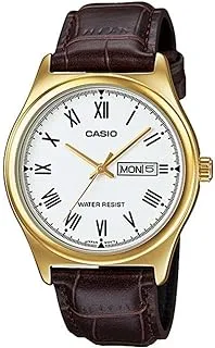 Casio MTP-V006GL-7BUDF Leather Band Mens Watch White Dial