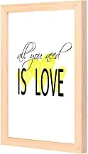 LOWHA All you need is love Wall Art with Pan Wood framed Ready to hang for home, bed room, office living room Home decor hand made wooden color 23 x 33cm By LOWHA