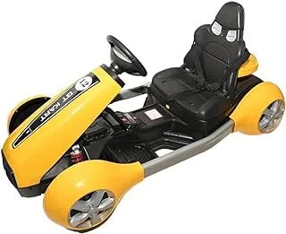 Ride-on racing car with lights for children, YELLOW