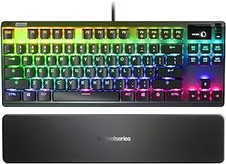 SteelSeries Apex 7 TKL - لوحة مفاتيح ألعاب ميكانيكية - شاشة OLED - مفاتيح حمراء - تخطيط أمريكي (QWERTY)