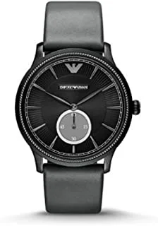 Emporio Armani Men's Black Dial Leather Band Watch - AR1800