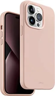 Uniq Hybrid iPhone 14 Pro Lino Blush Pink Case