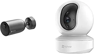 EZVIZ EB3 Security Camera with Battery, 2K Wifi Camera CCTV, Outdoor Wire-free IP Camera & EZVIZ TY1 Security Camera Indoor WiFi Camera, New Baby Pet Monitor camera with Motion Detection