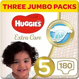 Huggies Extra Care, Size 5, 12-22 kg, Super Jumbo Pack, 180 Diapers