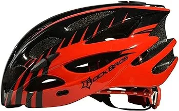 Rockbros WT027BR Bicycle Helmet, 57 cm-62 cm Size, Black/Red