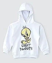 Looney Tunes Tweety Hooded Sweatshirt for Senior Girls - White, 9-10 Year