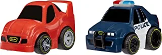 Little Tikes My First Cars Crazy Fast Cars 2-Pack High Speed Pursuit, Police Chase Theme Pullback Toy Car