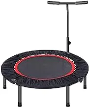 Max Strength® Fitness Trampoline 45 Inch – Quiet and Joint-gentle Trampoline with Height Adjustable Handle – (Random Color) (Black B)