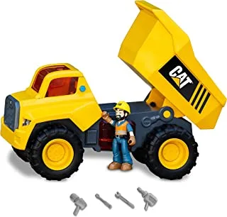 Funrise Cat Light & Soundpower Action Crew Battery Operated Dumptruck, Yellow, 83201