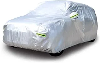 غطاء السيارة الفضي المقاوم للعوامل الجوية من Amazon Basics - PEVA بالقطن ، سيارات الدفع الرباعي حتى 203 