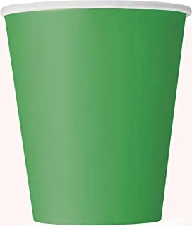 أكواب ورقية باللون الأخضر الزمردي بحجم 9 أونصة من يونيك بارتي 31866 ، عبوة من 14 قطعة