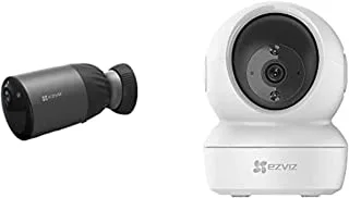 EZVIZ BC1C Security Camera, 1080p Wifi Battery Camera CCTV, Built-in 32GB eMMC & EZVIZ C6N Security Camera, 1080p WiFi Indoor Home Camera, Baby Monitor Surveillance Camera with Motion Detection