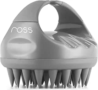Ross Hair Scalp Massager Shampoo Brush with Soft Silicone Bristles (Grey)