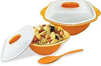 Princeware Serving Bowl with Spoon 3-Piece Set, Assorted Color