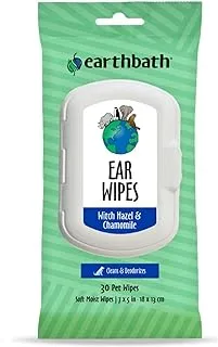 Earthbath All Natural Specialty Ear Wipes, White, 25Pcs