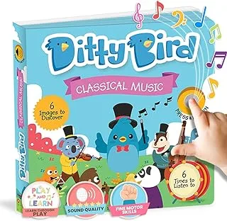 Classical Music Sound Book for Babies with Melodies Mozart | Fresh New Batteries Included. Educational Toys Ages 1-3. Baby Books for one Year Old. Toddler Musical Book. 1 Year Old boy Girl Gifts
