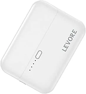 Levore PowerBank 10000mAh, Fast Charging with USB-A PD22.5W and USB-C PD20W - White