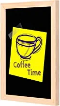 LOWHA coffee time black yellow Wall art with Pan Wood framed Ready to hang for home, bed room, office living room Home decor hand made wooden color 23 x 33cm By LOWHA