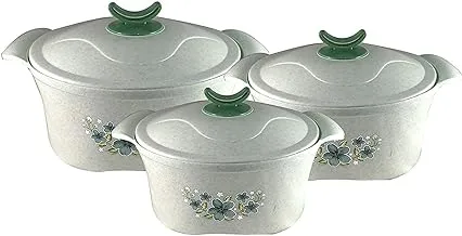 AXIS -Afreen Insulated Casserole high quality hotpot set of 3 1L,2L,3L (BEIGE)