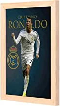 LOWHA Critiano Ronaldo Wall Art with Pan Wood framed Ready to hang for home, bed room, office living room Home decor hand made wooden color 23 x 33cm By LOWHA