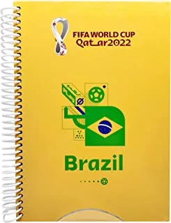 دفتر ملاحظات بطبعة FIFA WC 2022 Country A5 ، 60 ورقة ، غلاف صلب ، 21.5 سم × 15 سم - البرازيل
