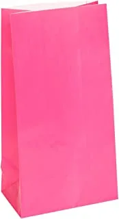 Unique Party 59005 - Hot Pink Paper Party Bags, Pack of 12