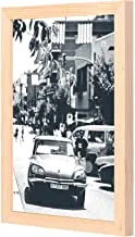 LOWHA Classic Gray Car Wall Art with Pan Wood framed Ready to hang for home, bed room, office living room Home decor hand made wooden color 23 x 33cm By LOWHA