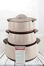 Nayasa Finesta Food Container Casserole Set 3-Pieces, 2.5/3.5/5 Liter Capacity