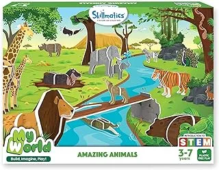 Skillmatics My World: Amazing Animals |. Skillmatics My World: Amazing Animals | لعبة البناء ومجموعة اللعب الخالية من البلاستيك للأطفال (87 قطعة) | هدايا للأولاد والبنات من سن 3-7 سنوات