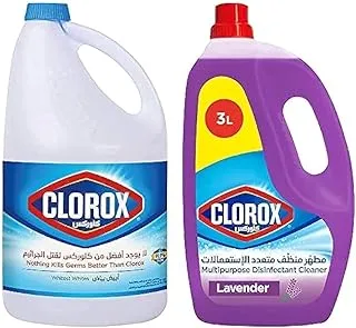 Clorox Bleach and Floor Cleaner Bundle - (Clorox Liquid Bleach Original, 3.78Litre + Clorox Lavender Multi-Purpose Disinfectant Floor Cleaner, 3L)