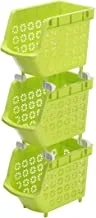3-Tier Multipurpose Stackable Storage Rack Green 30 x 17.5 x 70cm