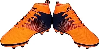 Nivia Ashtang Football Studs (Orange/Black, 8 UK/ 9 US / 42 EU) | Synthetic Leather, Moulded Insole | Minimal Water Absorption/Water Proof